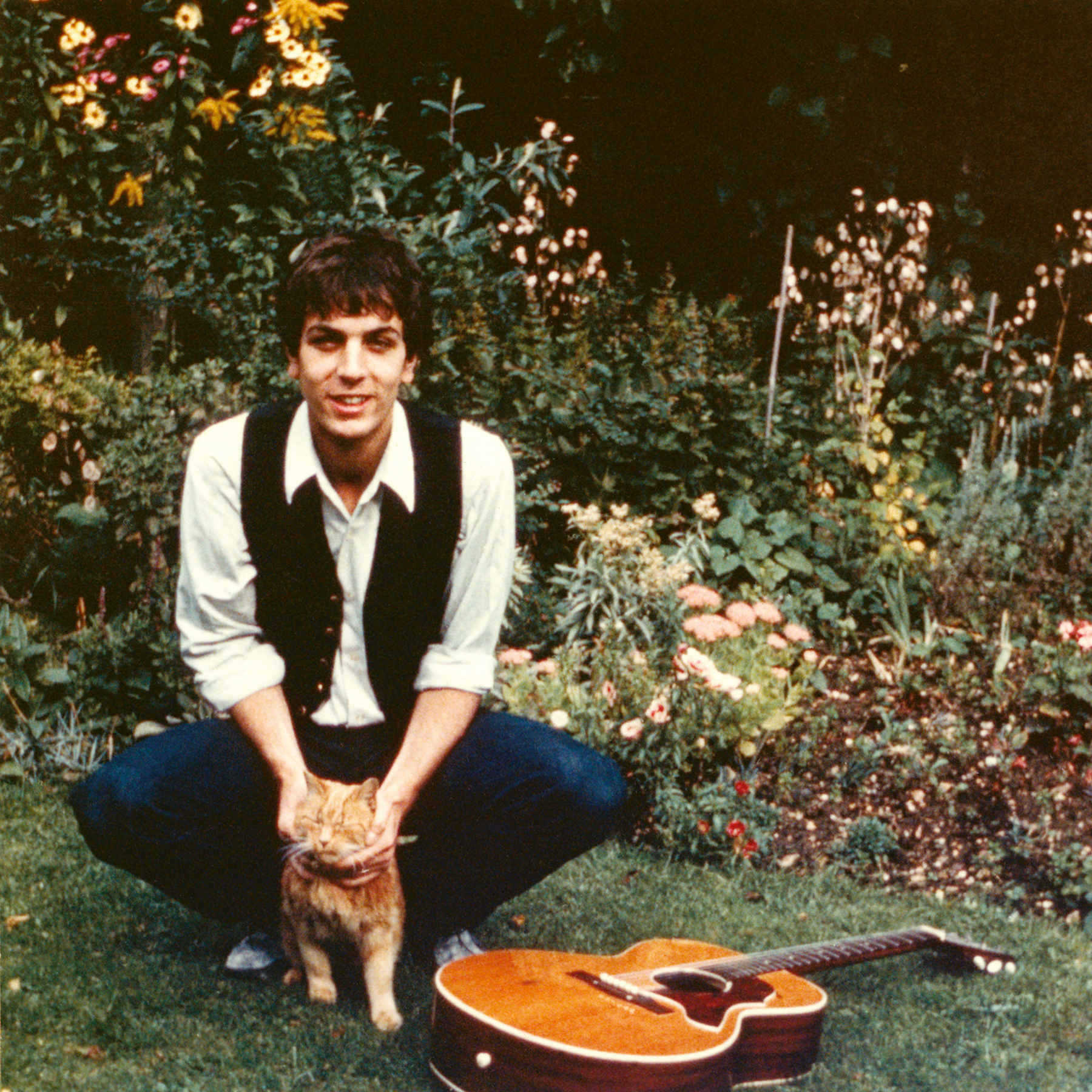 Syd and Frisky the cat, 183 Hills Road, Cambridge, c.1964