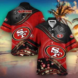 49ers Button Up Shirt Logo Football Helmet 49ers Hawaii Shirt Gift For Niners Fans