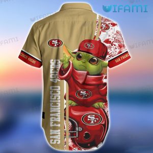 49ers Hawaiian Shirt Baby Yoda Football Helmet San Francisco 49ers Gift