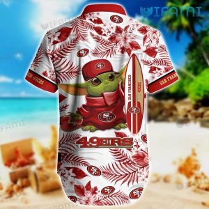 49ers Hawaiian Shirt Baby Yoda Surfing San Francisco 49ers Gift
