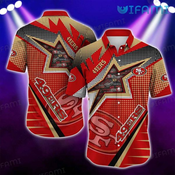 49ers Hawaiian Shirt Dot Pattern San Francisco 49ers Gift