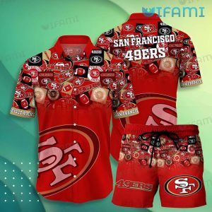 49ers Hawaiian Shirt Logo Pattern San Francisco 49ers Gift
