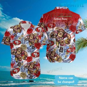 49ers Hawaiian Shirt Mascot Custom Name San Francisco 49ers Gift