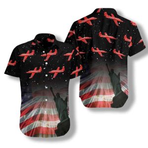 4th Of July Aircraft Hawaiian Shirt For Men Women