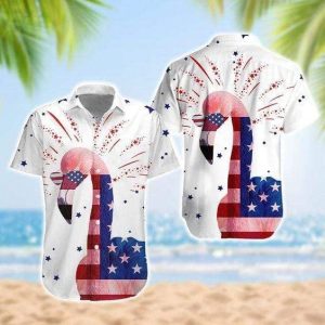 4th Of July Flamingo Hawaiian Shirt-1