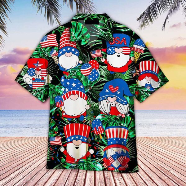 4th Of July Happy Independence Day Gnomes Dancing Hawaiian Shirt