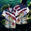 4th Of July Independence Day American Bass Fish Hawaiian Shirt For Men Women