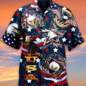 4th Of July Independence Day American Eagle Hawaiian Shirt-1