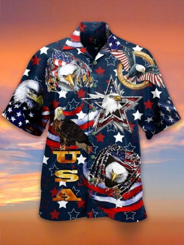 4th Of July Independence Day American Eagle Hawaiian Shirt-1