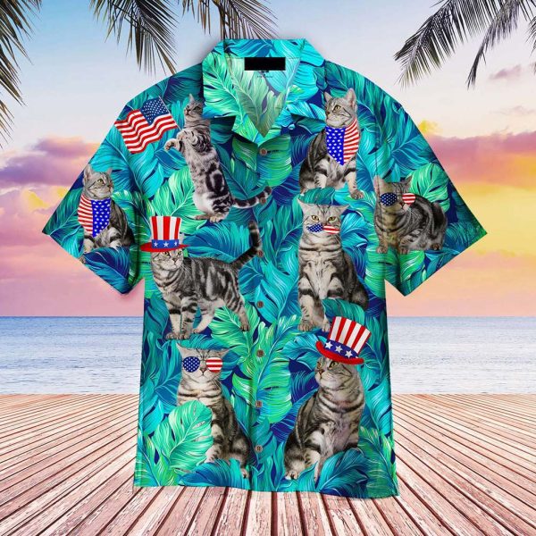 4th Of July Independence Day Cat Lover Hawaiian Shirt For Men Women