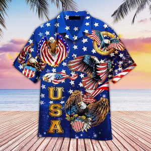 4th Of July Independence Day Eagles Hawaiian Shirt For Men Women-1