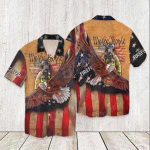 4th Of July Independence Day Memorial Day Firefighter Hawaiian Shirt For Men Women-1