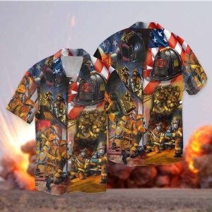 4th Of July Independence Day Memorial Day Firefighter Hawaiian Shirt For Men Women