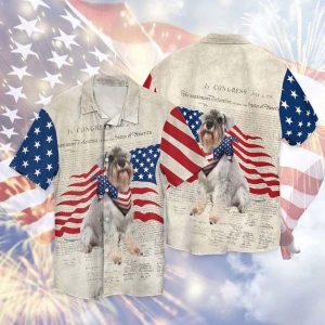 4th Of July Independence Day Schnauzer Patriotic Schnauzer American Flag Hawaiian Shirt