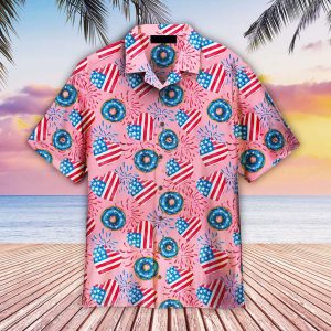 4th Of July Love American Donuts Hawaiian Shirt For Men Women