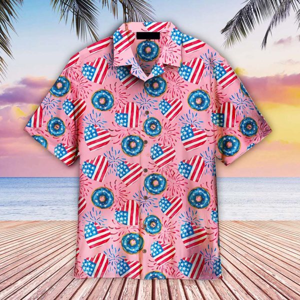 4th Of July Love American Donuts Hawaiian Shirt For Men Women