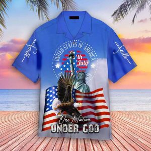 4th Of July One Nation Under God Independence Day Hawaiian Shirt For Men Women