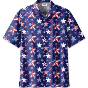4th Of July Us Flag Star Hawaiian Shirt For Men Women