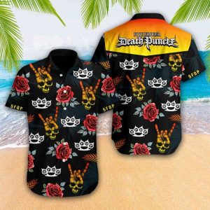 5d Hawaiian Skull Roses Shirt