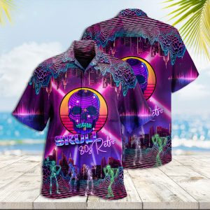 80s Hawaiian Shirt Skull 80s Retro Hawaiian Shirt