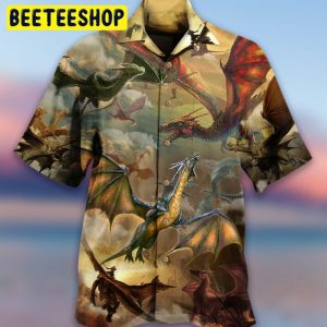 80s Vintage Dragon Love Life Trending Hawaiian Shirt-1