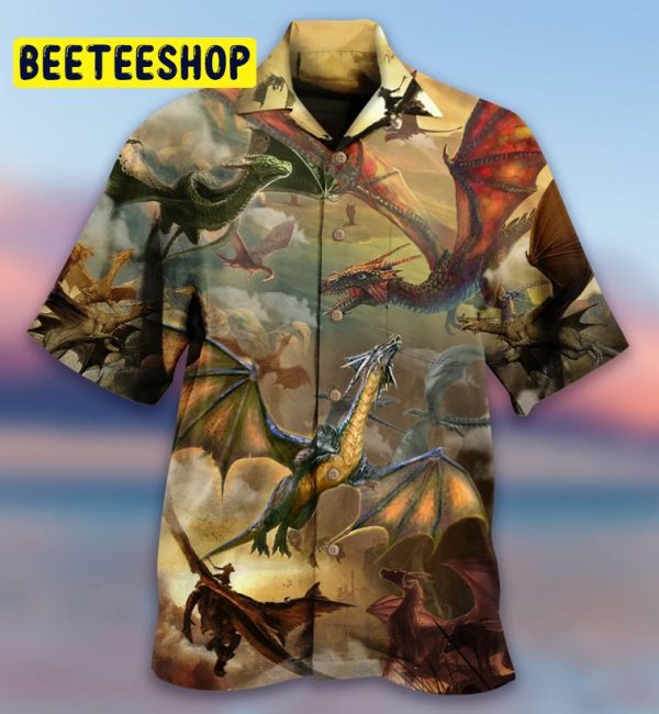 80s Vintage Dragon Love Life Trending Hawaiian Shirt-1