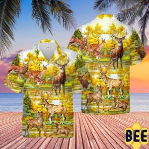 A Beautiful Summer With Deer Trending Hawaiian Shirt-1