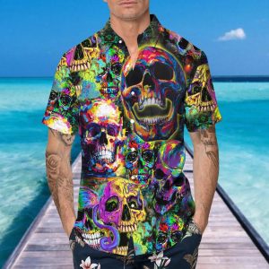 Abstract Art Skull Hawaiian Shirt This Trends Summer