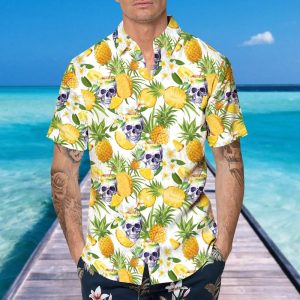 Aloha Pineapple Skull Hawaiian Shirt This Trends Summer Beach