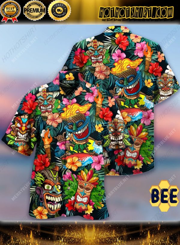 Aloha Tiki Tiki Awesome Trending Hawaiian Shirt-1