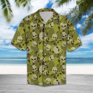 Amazing Camouflage Of Skull Aloha Hawaiian Shirt