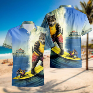 Amazing Cat And Mouse Surfing Hawaiian Shirt