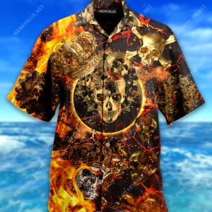 Amazing Gold Skull Unisex Hawaiian Shirt-1
