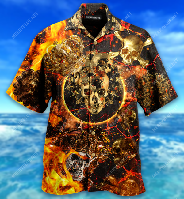 Amazing Gold Skull Unisex Hawaiian Shirt-1