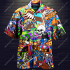 Amazing Skateboarding Skull Unisex Hawaiian Shirt-1