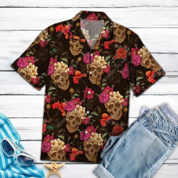 Amazing Skull Aloha Hawaiian Shirt Colorful Short Sleeve Summer Beach