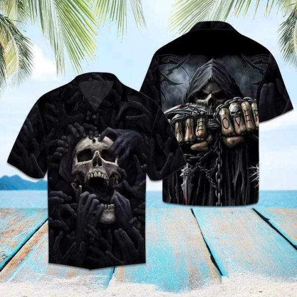 Amazing Skull Hawaiian Shirt Unisex Full Size Adult Colorful Hw1597-1