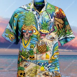 Amazing Skull Pineapple Aloha Hawaiian Shirt Colorful Short