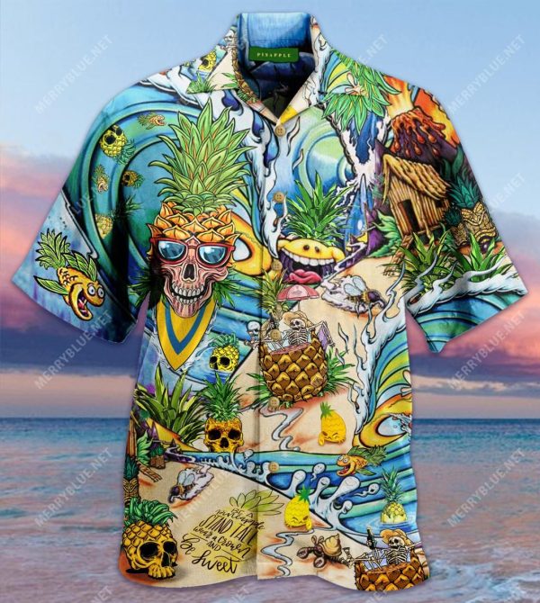 Amazing Skull Pineapple Aloha Hawaiian Shirt Colorful Short
