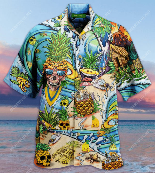 Amazing Skull Pineapple Unisex Hawaiian Aloha Shirts