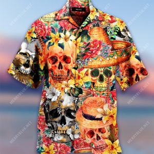 Amazing Skull Tropical Aloha Hawaiian Shirt Colorful Short Sleeve Summer Beach
