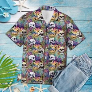 Amazing Skulls Hawaiian Shirts Unisex Full Size Adult Colorful