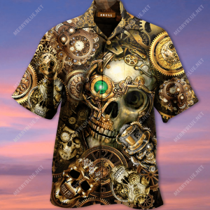 Amazing Steampunk Skull Hawaiian Aloha Shirts