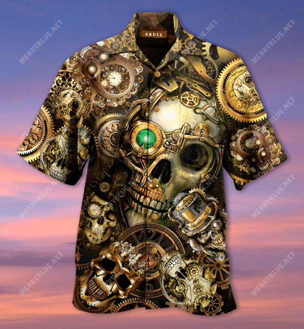 Amazing Steampunk Skull Hawaiian Aloha Shirts