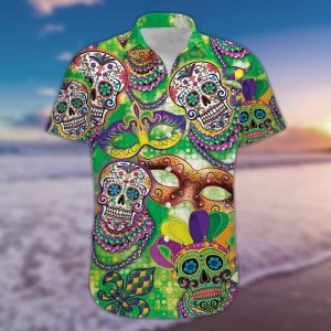 Amazing Sugar Skull Mardi Gras 2021 Hawaiian Shirts