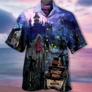 Amazing Zombies Party Halloween Hawaiian Shirt
