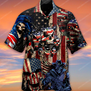 America Skull Angry Limited Edition – Hawaiian Shirt-1