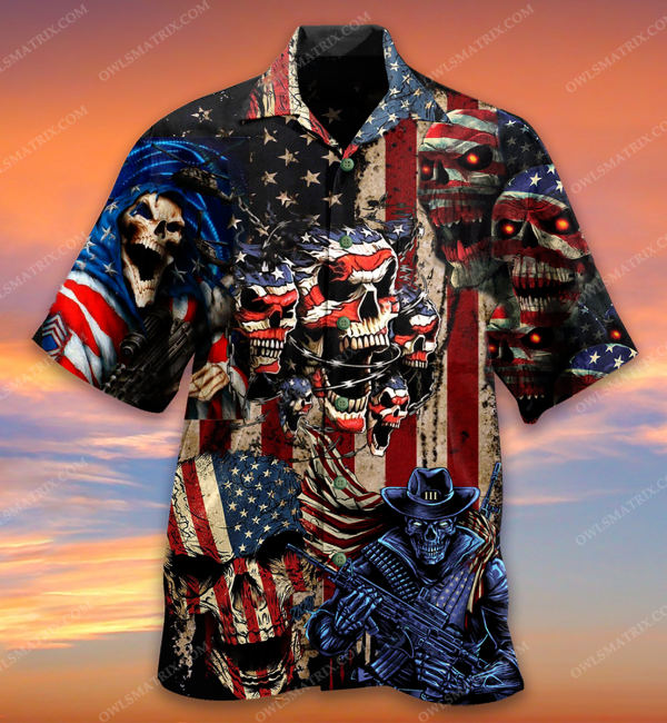 America Skull Angry Limited Edition – Hawaiian Shirt-1