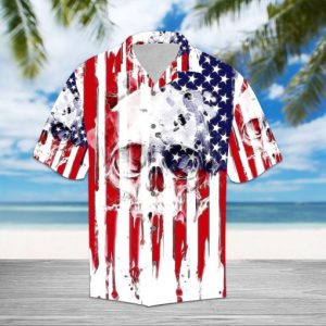 America Skull Hawaiian Shirt – Gift For Skull Lover