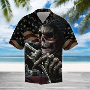 American Biker Hawaiian Shirt – Gift For Skull Lover-1